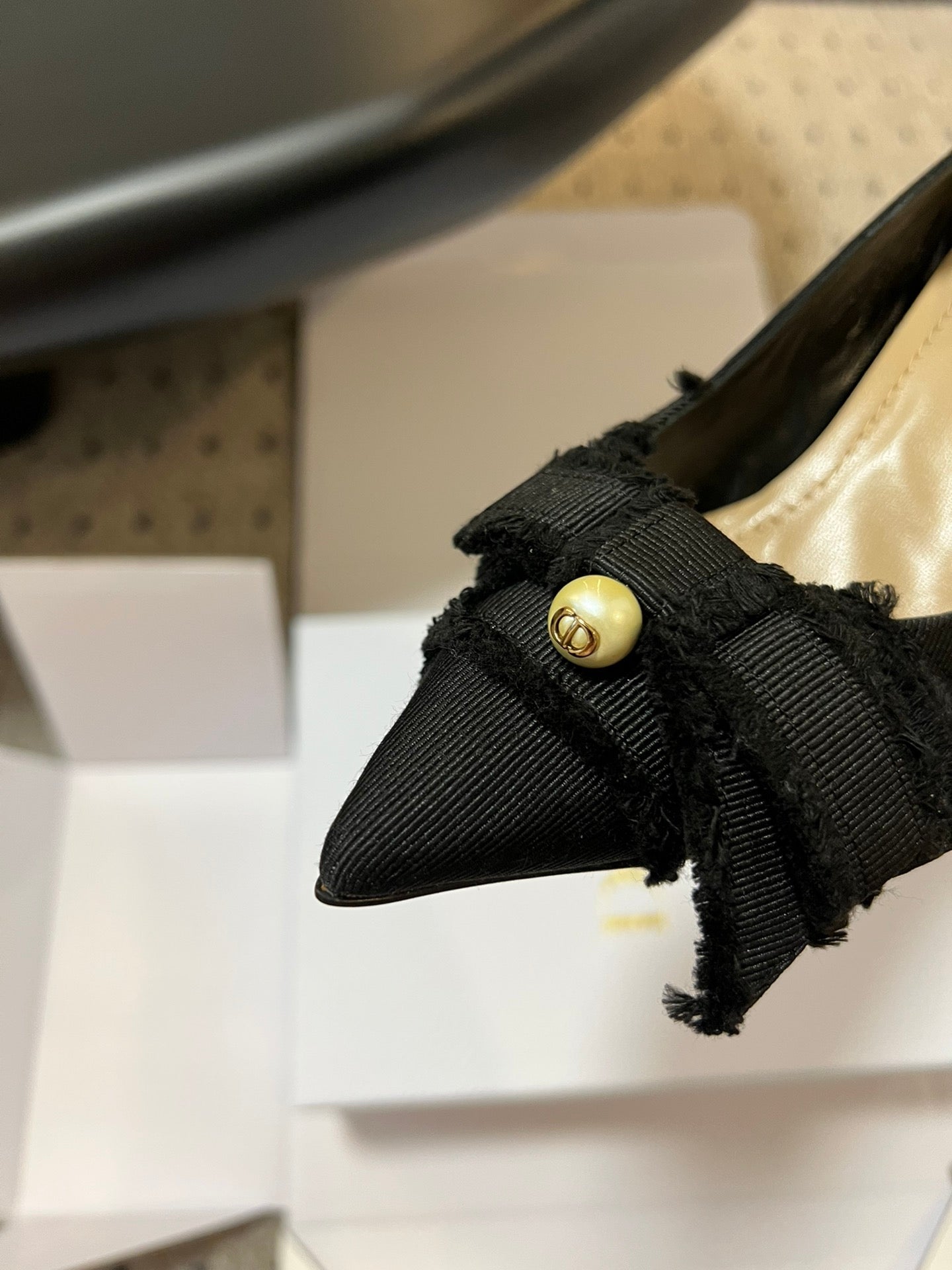 Dio* 24/ss CD Home Bow Pearl Kitten Heel Schuhe