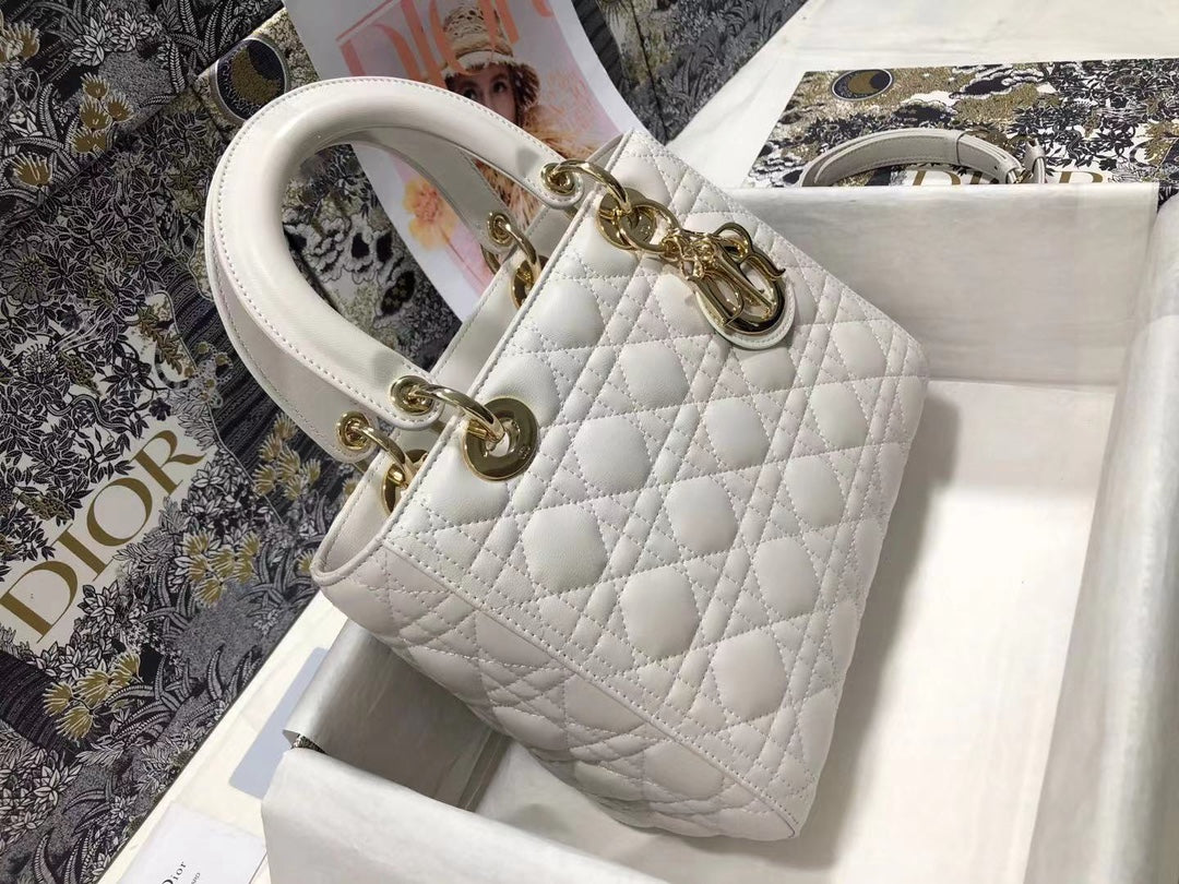 DO Mini Lady Bag Latte Cannage Lambskin
