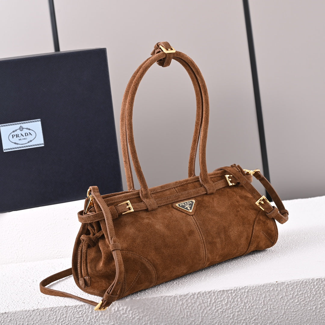Pr@da LuxSoft Medium Handtasche aus Nubukleder