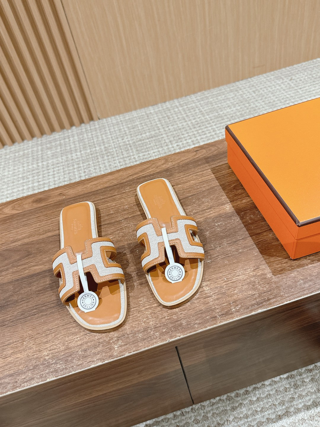H Leather patchwork Classic H Slippers