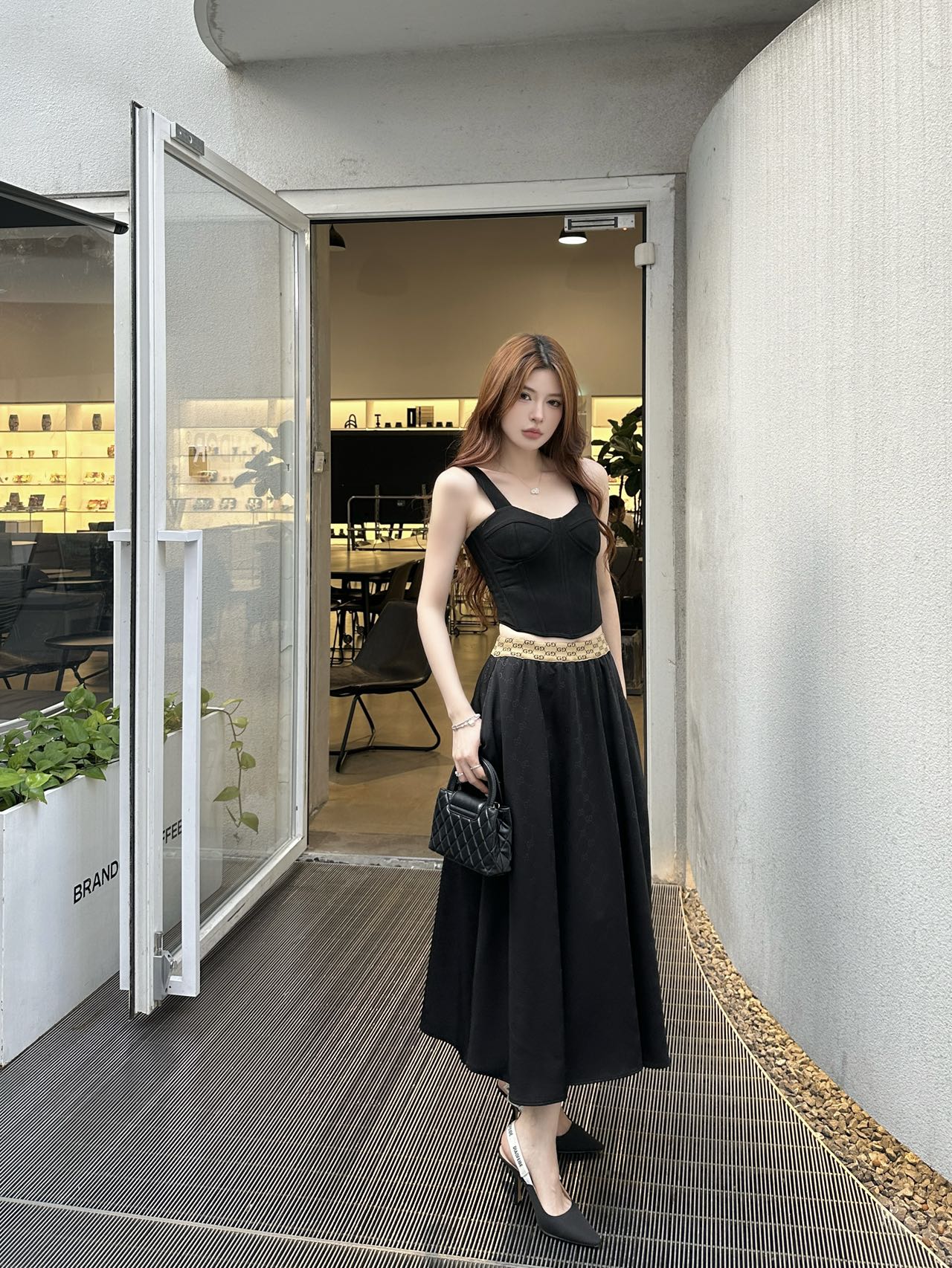 GC 25ss lettering print skirt