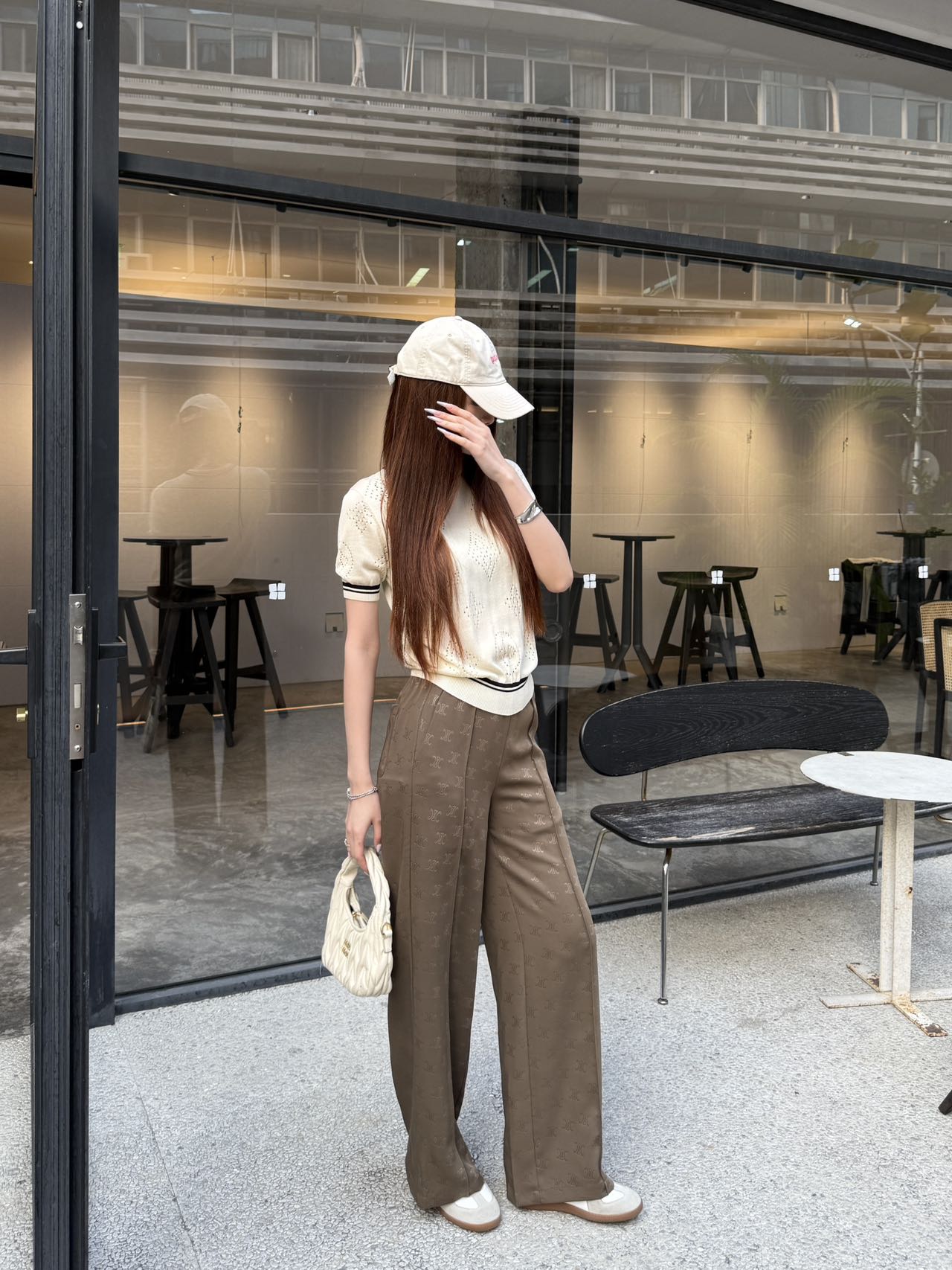 CE 25ss lettering print wide-leg pants