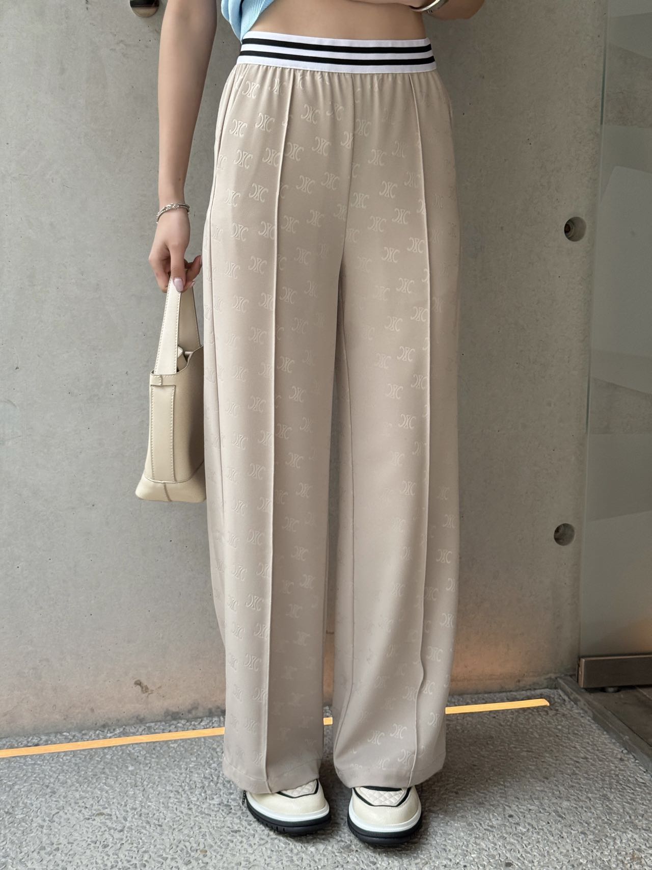 CE 25ss lettering print wide-leg pants