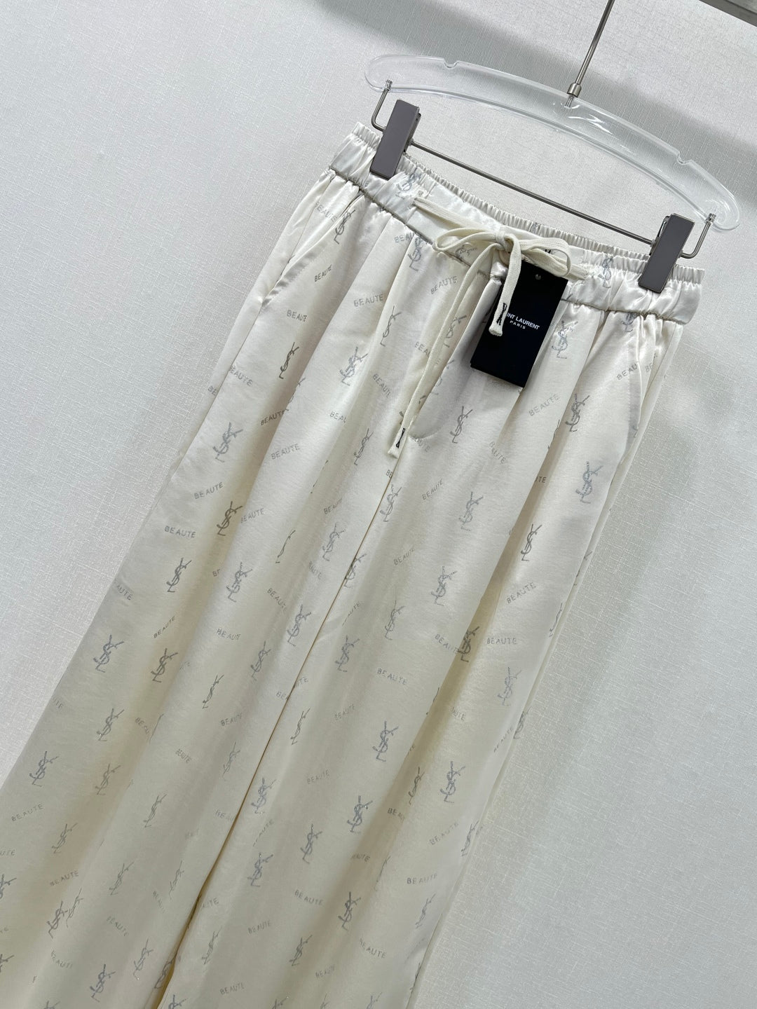 YL 25 new high waist elastic wide leg pants