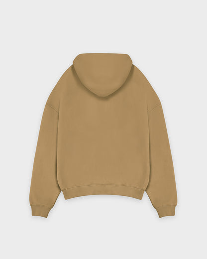 Sweat à capuche basique marron tabac épais