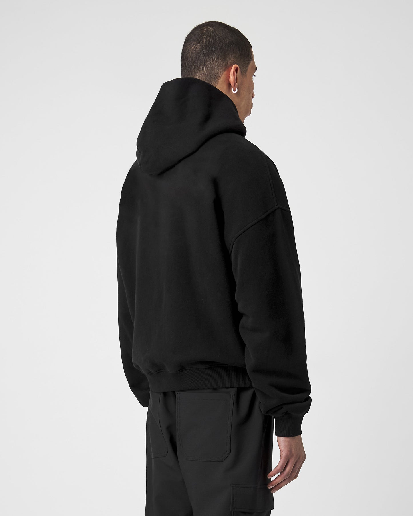 Black Basic Zip Hoodie