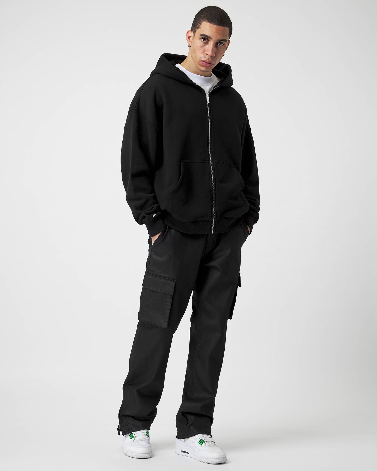 Black Basic Zip Hoodie