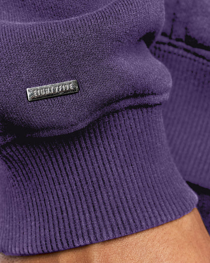 Sweat à capuche basique violet épais