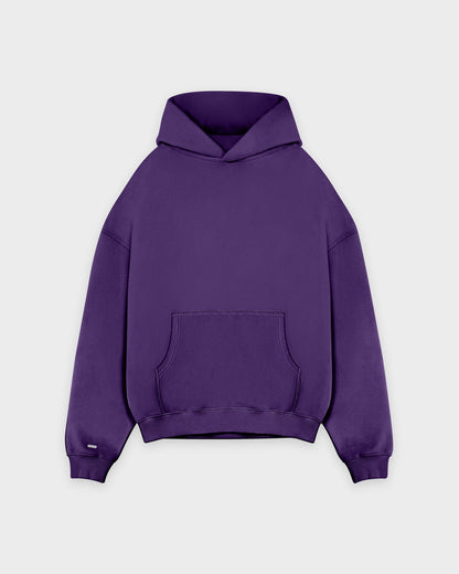 Sweat à capuche basique violet épais