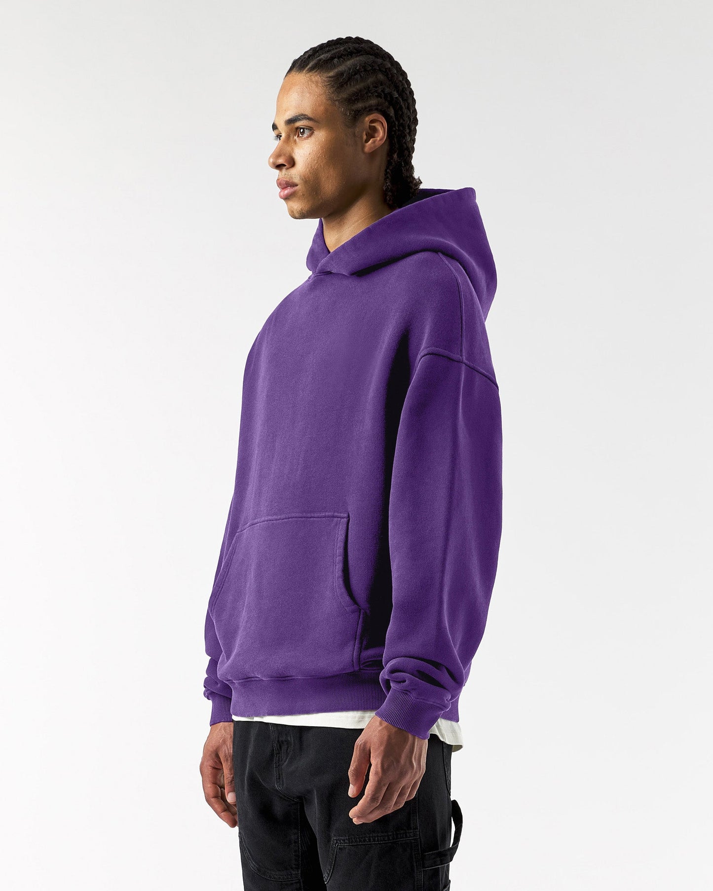 Sweat à capuche basique violet épais