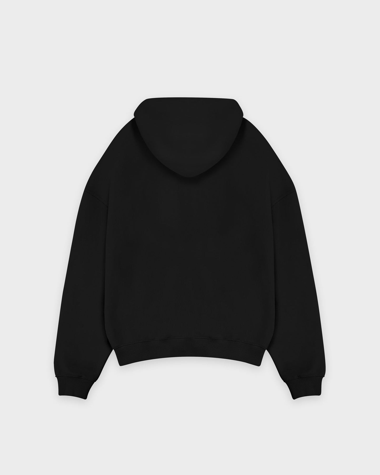 Schwerer schwarzer Basic Hoodie