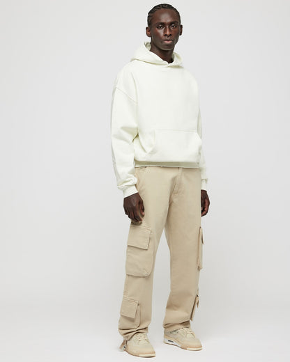 Schwerer Basic-Hoodie in Off-White