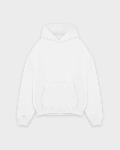 Schwerer weißer Basic-Hoodie