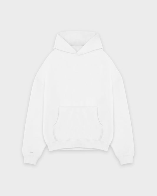 Schwerer weißer Basic-Hoodie