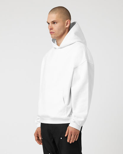 Schwerer weißer Basic-Hoodie