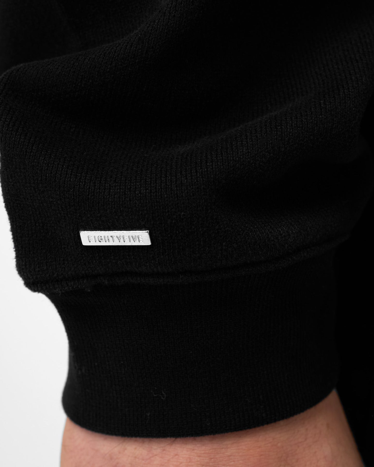 Heavy Cropped Black Basic Hoodie