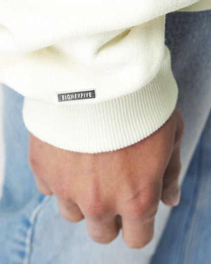 Schwerer Basic-Kapuzenpullover in Off-White