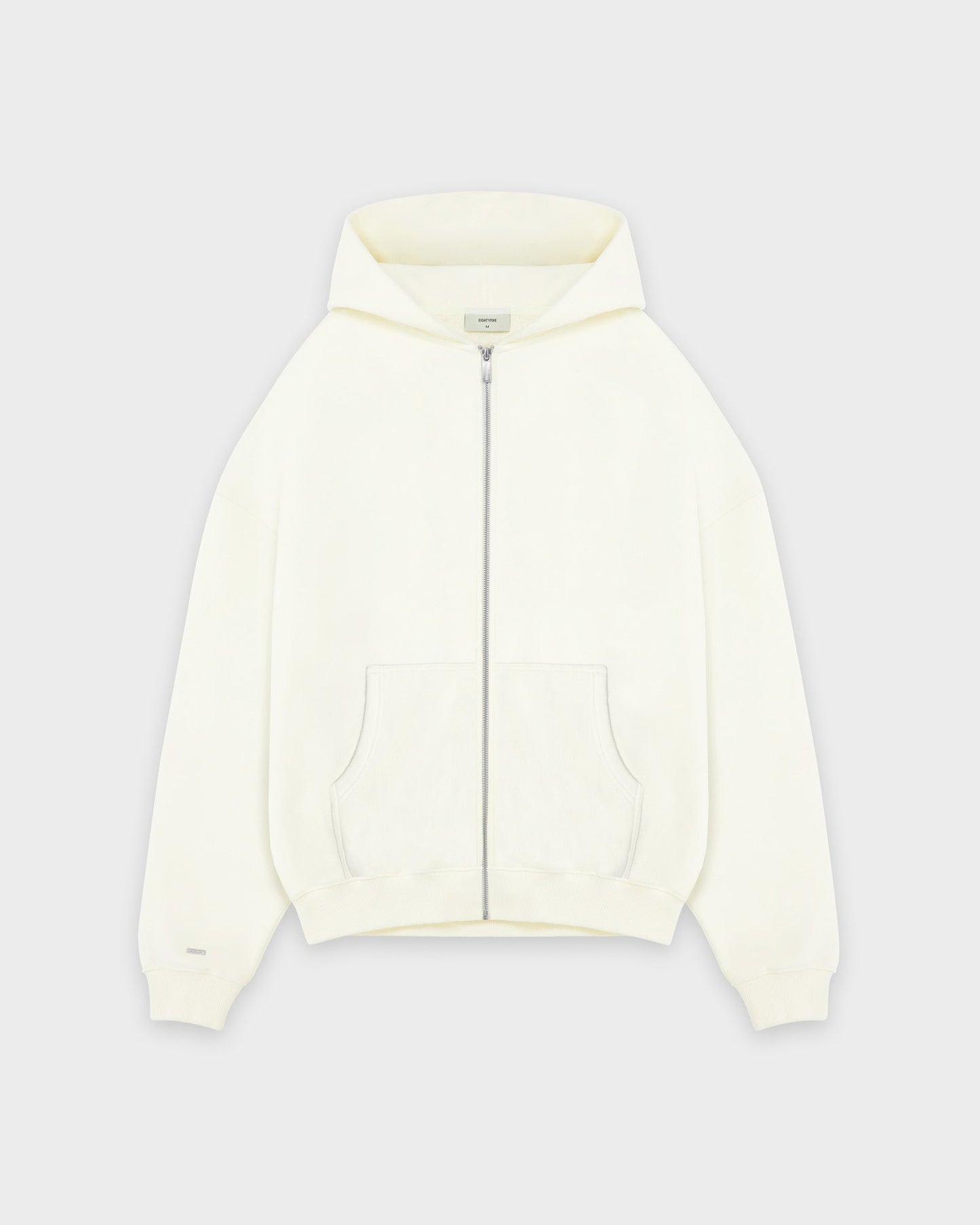 Schwerer Basic-Kapuzenpullover in Off-White