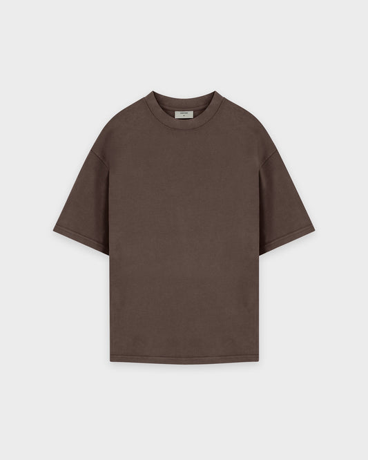 T-shirt basique marron chocolat épais