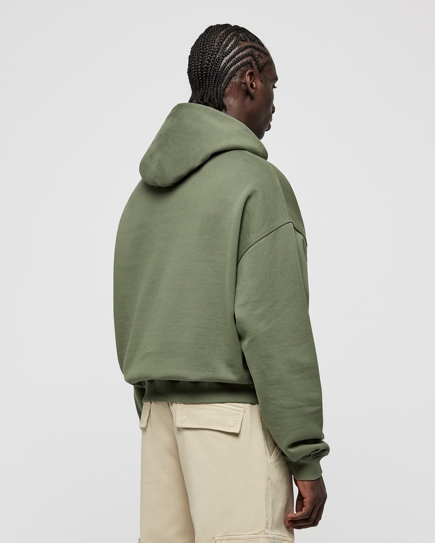 Schwerer rauchgrüner Basic Hoodie