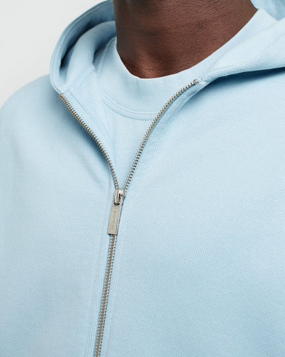 Heavy Babyblue Basic Zip Hoodie