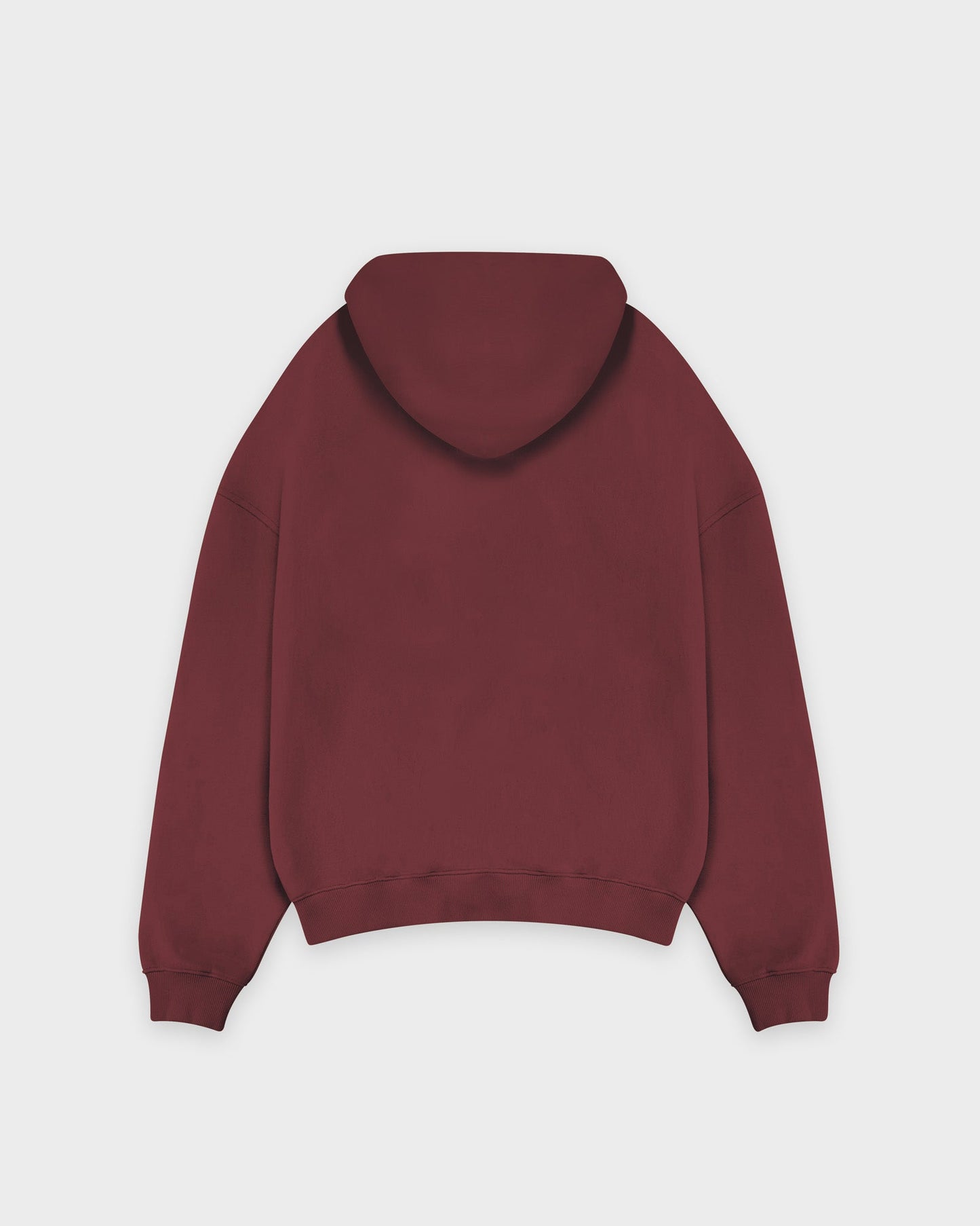 Sweat à capuche zippé basique rouge rubis épais