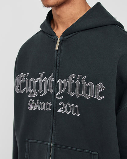 Heavy Logo Zip Hoodie