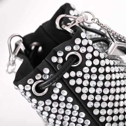 Mini-pochette en satin à ornements Pr@da 