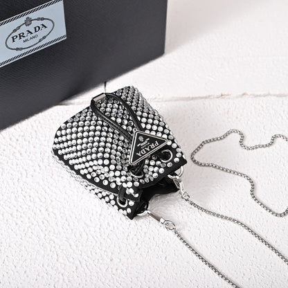 Mini-pochette en satin à ornements Pr@da 
