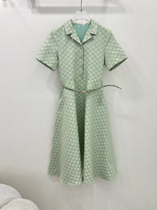 GC 25 new jacquard belt dress