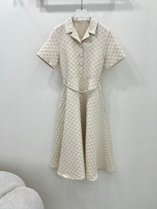 GC 25 new jacquard belt dress